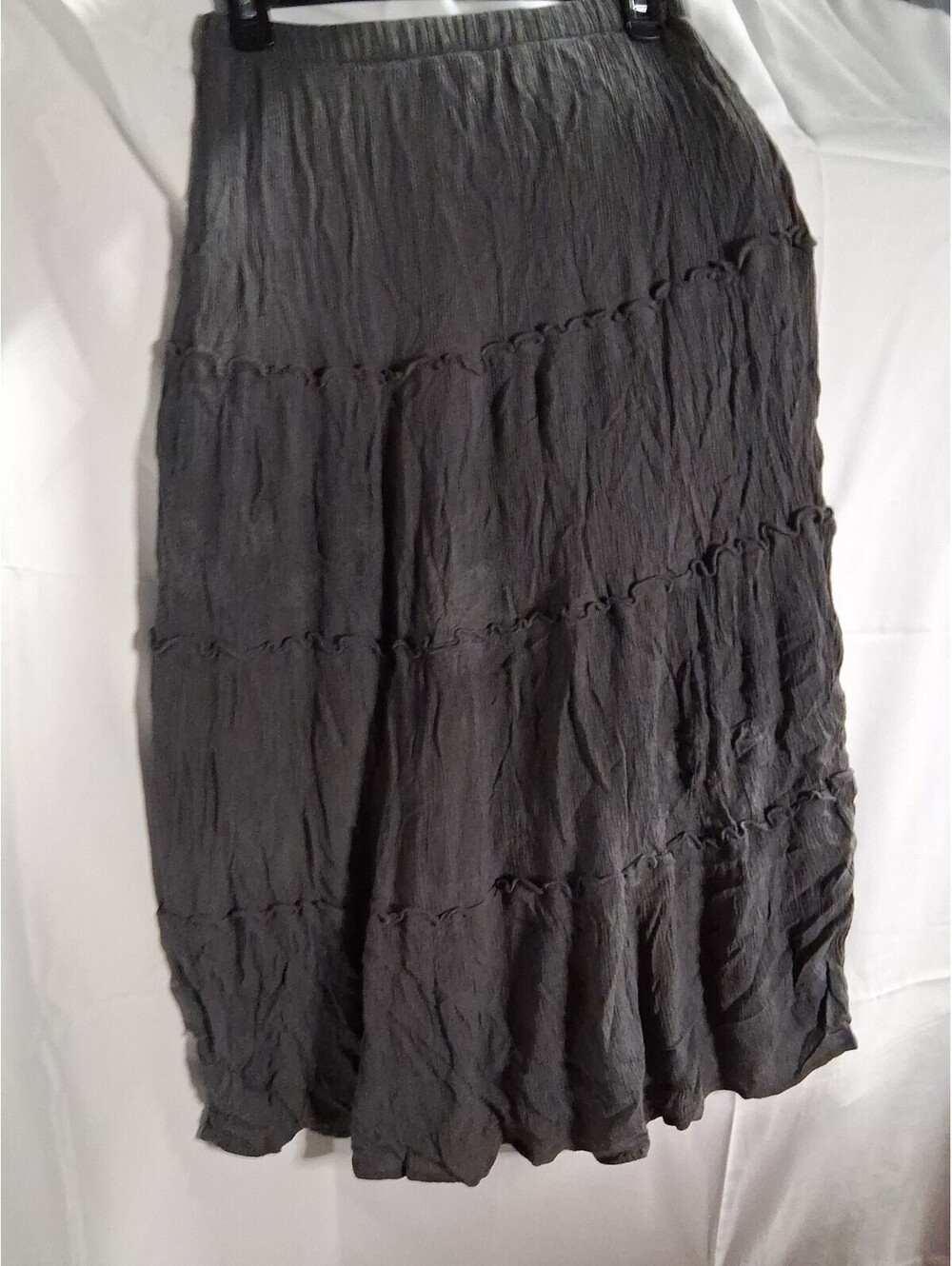 Hollister Ultra High Rise Tiered Maxi Skirt Gray Boho Flowy Waist Women's S M2